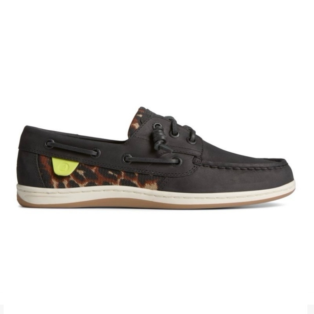 NEW SPERRY Songfish Leather Cheetah Boat Shoe 10